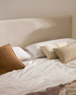 Blok Кровать бежевая со съемными чехлами для матраса 160 х 200 см