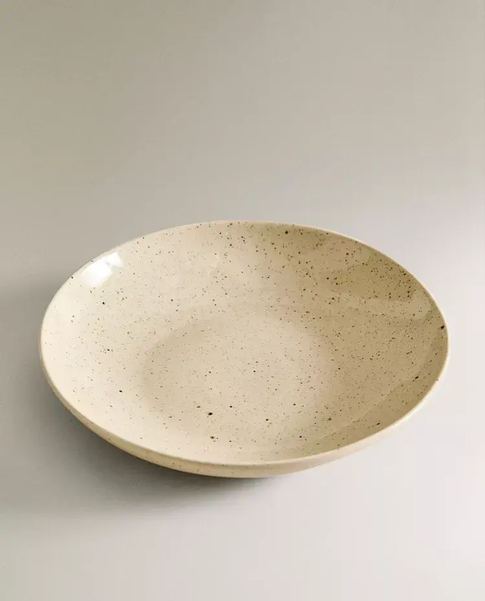 ZARA HOME ГЛУБОКАЯ ТАРЕЛКА ИЗ КЕРАМИКИ С УЗОРОМ В ГОРОШЕК, БЕЖЕВЫЙ