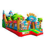 Коммерческий надувной батут с горкой «В гостях у моря» 10*5*5 м.