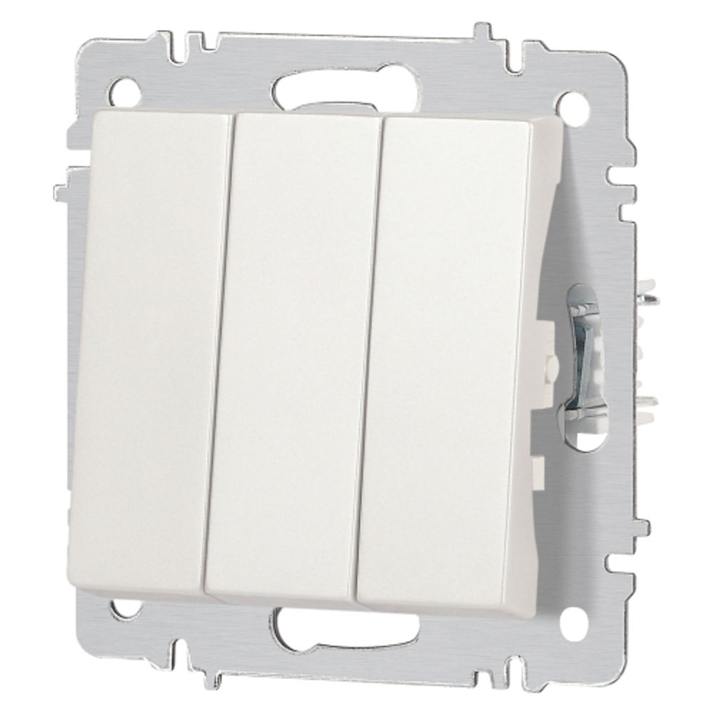 Выключатель Intro Accent 6-106-06 тройной, 10А-250В, IP20, СУ, AL/CU, перламутр