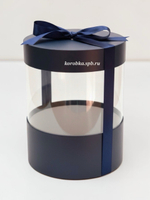 Плотная коробка-аквариум для торта с прозрачными стенками Цвет :Темно синий.