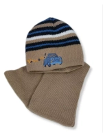 Шапка с шарфом детская для мальчика на весну и осень