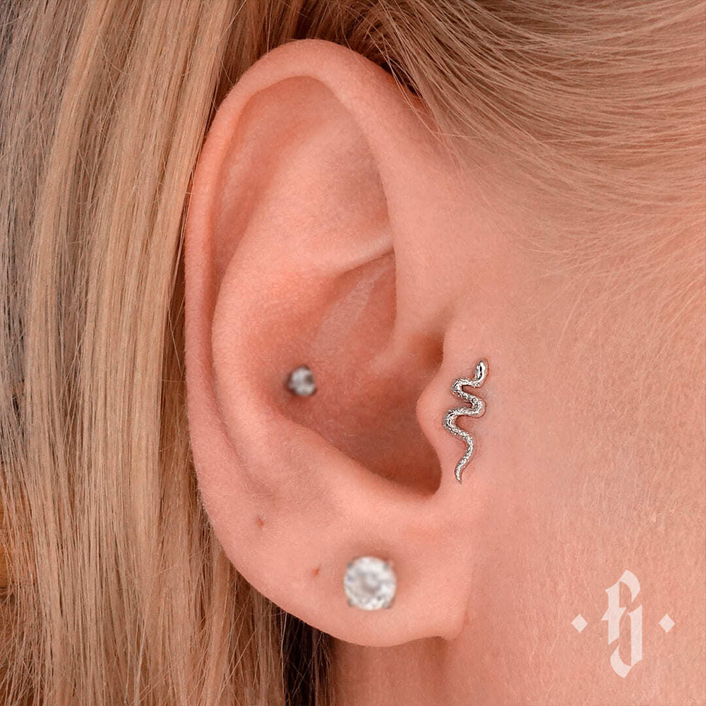 Накрутка "Snake" - Белое золото