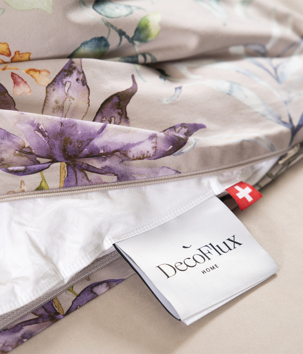 Постельное белье 2 спальное евро Decoflux Flora Costera Almond