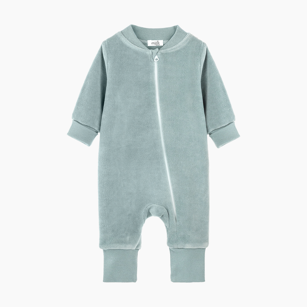 Велюровый комбинезон Mjolk Baby Blue, на манжетах