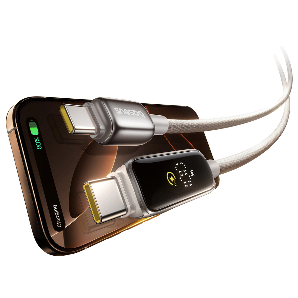 USB-C Кабель Baseus Vipow Charging+Data 100W 1-2m - Galaxy Natural Titanium