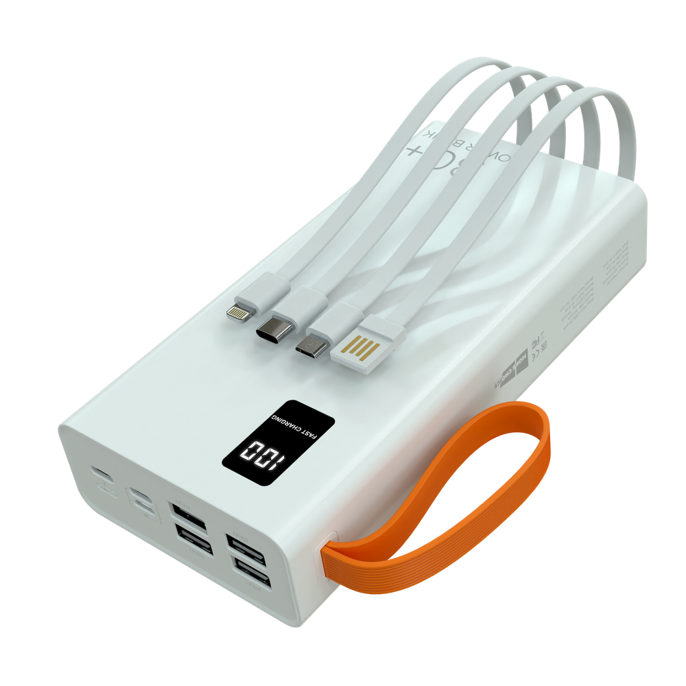 Внешний аккумулятор More choice PB22-30 30000mAh 2USB 2.1A с кабелем (White)