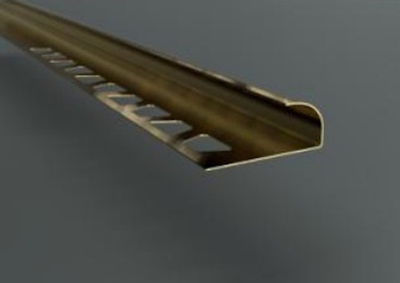 Наружный полукруглый С- профиль для плитки и керамогранита, латунь шлифованная