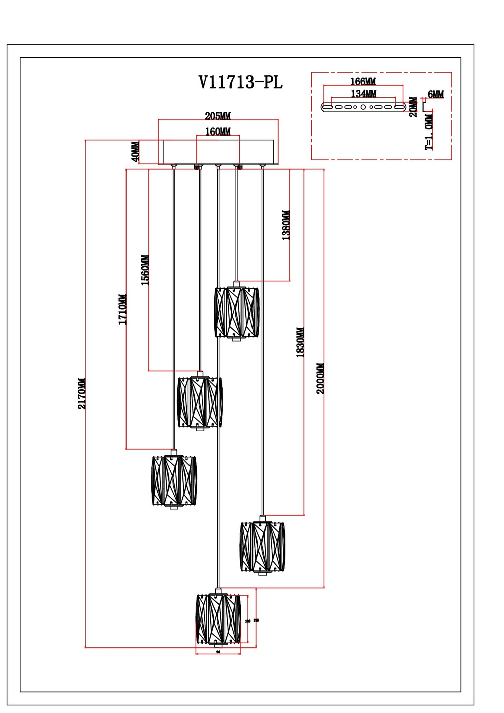 Светильник подвесной светодиодный Moderli V11713-PL Prismique
