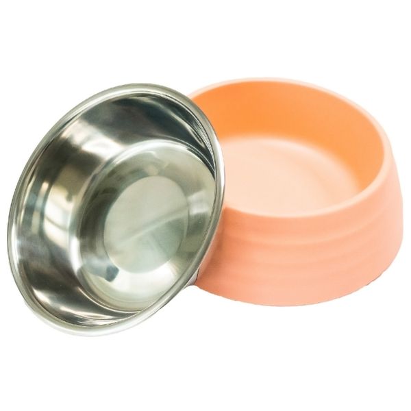 Миска SuperDesign на меламиновой подставке Волна 700 мл, розовая