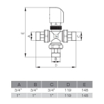 Термосмеситель под сервопривод 1" 38-60*C TIM (BL8804A)