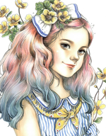 Poetry and girl. Coloring book