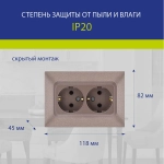 Розетка керамическая двойная NE-AD Aras с заземлением