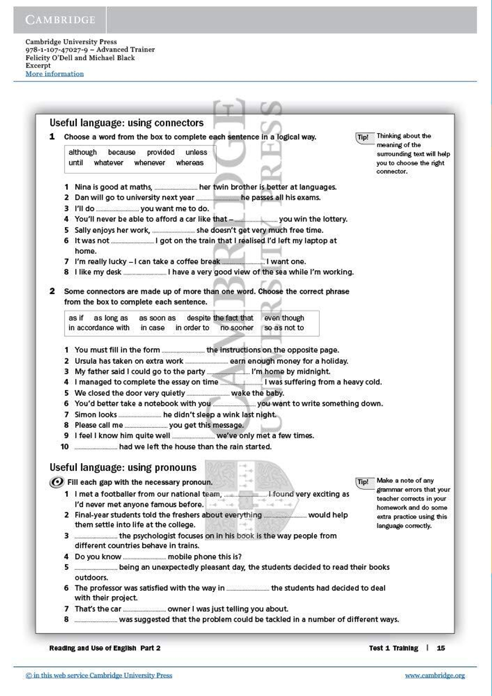 Advanced Trainer Six Practice Tests with Answers with Audio 2nd Edition