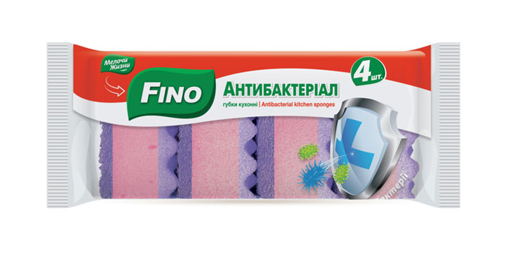 Губки Кухонные Антибактериал 4 шт 7302