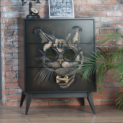 Комод Кот Саймон с 3 ящиками Каштан