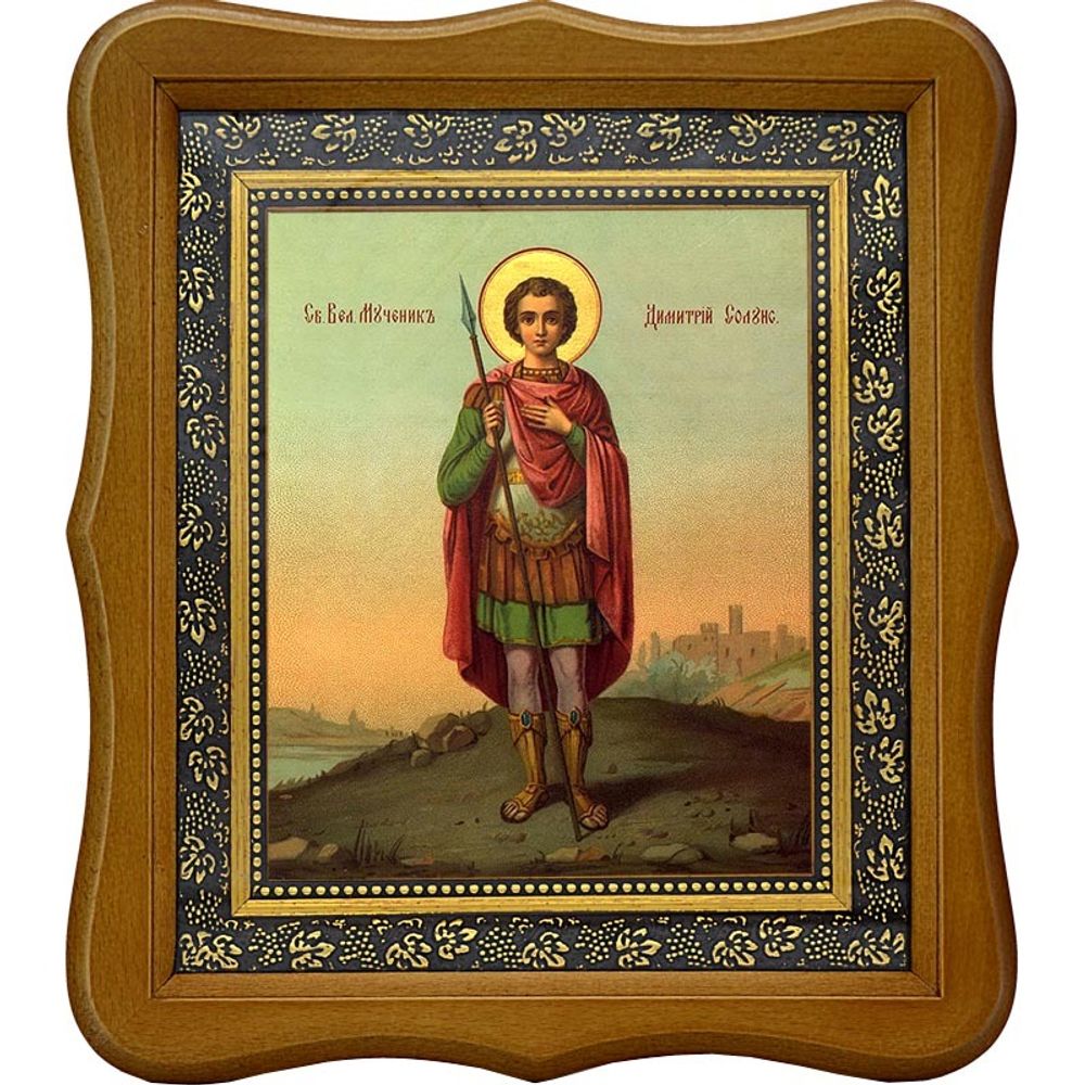 Димитрий Солунский Святой великомученик. Икона на холсте.