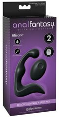 Черный вибромассажер простаты с пультом ДУ Control P-Spot Pro
