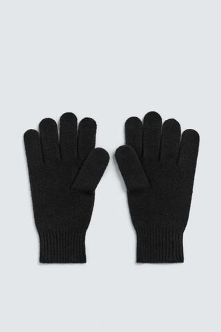 ZARA ПЕРЧАТКИ ИЗ ШЕРСТИ И КАШЕМИРА, ЧЕРНЫЙ