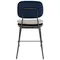 Стул полубарный Pea с контрастным кантом, велюр, темно-синий/бежевый