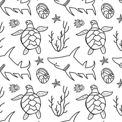 Бесшовный принт c подводным миром