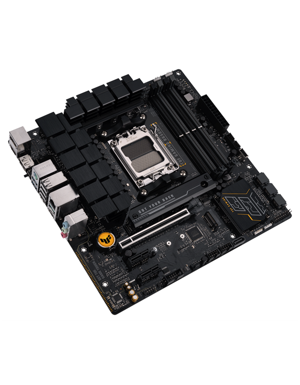 ASUS TUF GAMING B650M-E, AM5, B650, 4*DDR5, 4*SATA, 2*M.2, 3*USB 3.2, 4*USB 2.0, Type-C, 2*PCIx16, 2*PCIx1, 2*DP+HDMI, mATX; 90MB1FU0-M0EAY0