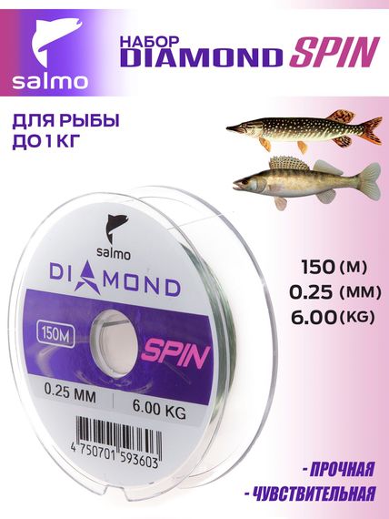 Набор лесок монофильных Salmo Diamond SPIN ЩУКА/СУДАК 2шт. (коробочная версия)