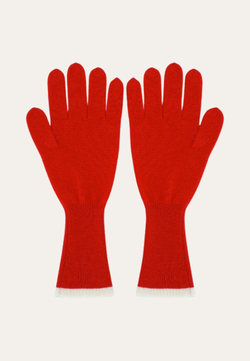 Перчатки вишневые с белой окантовкой