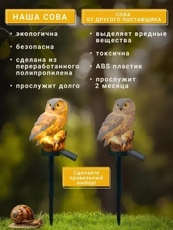 Светильник уличный на солнечной батарее Сова