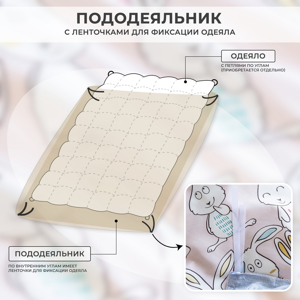 Комплект постельного белья на резинке Сатин Люкс KIDS 100% хлопок CDKR079