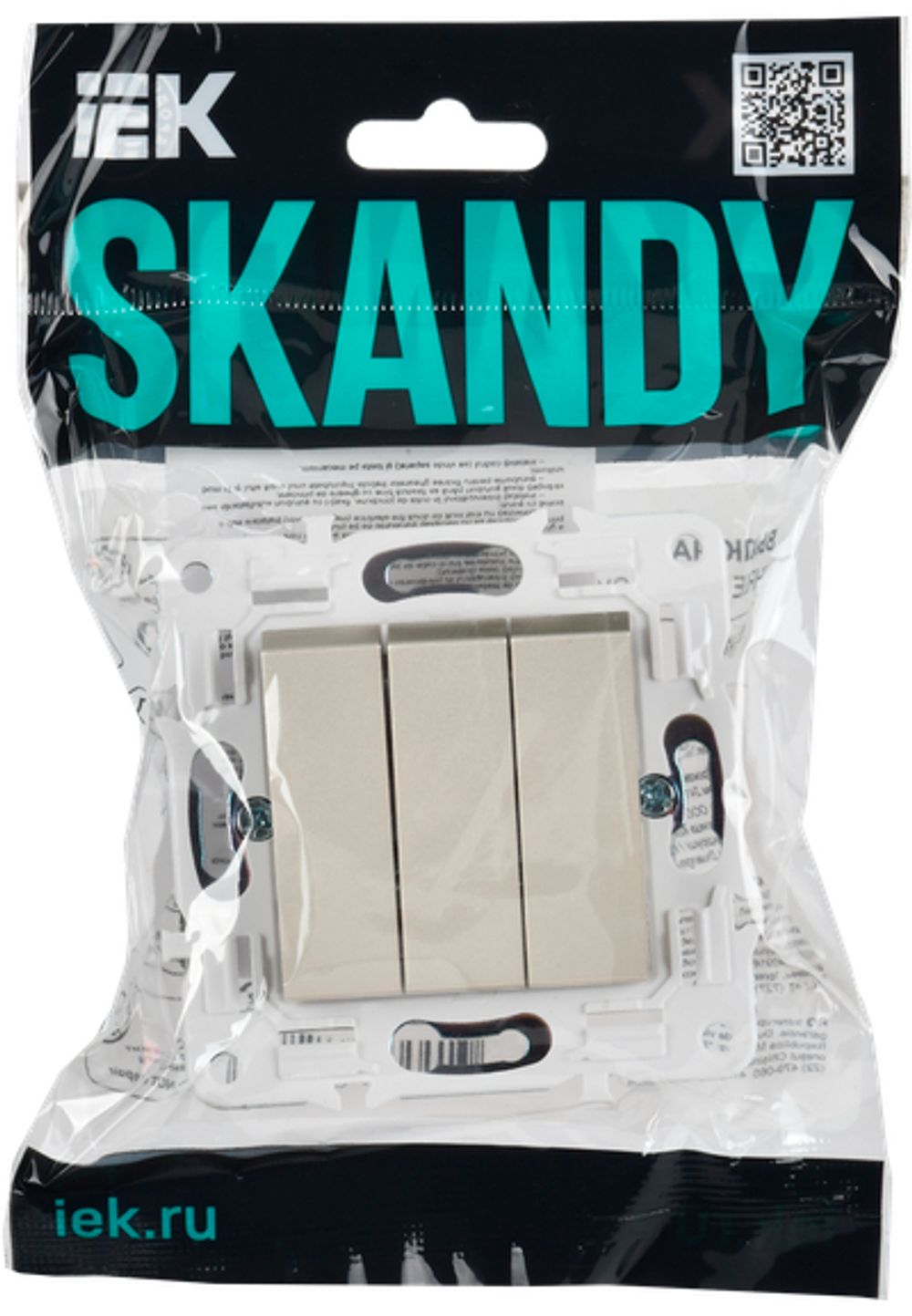 SKANDY Выключатель 3-клавишный 10А SK-V11Sh шампань IEK