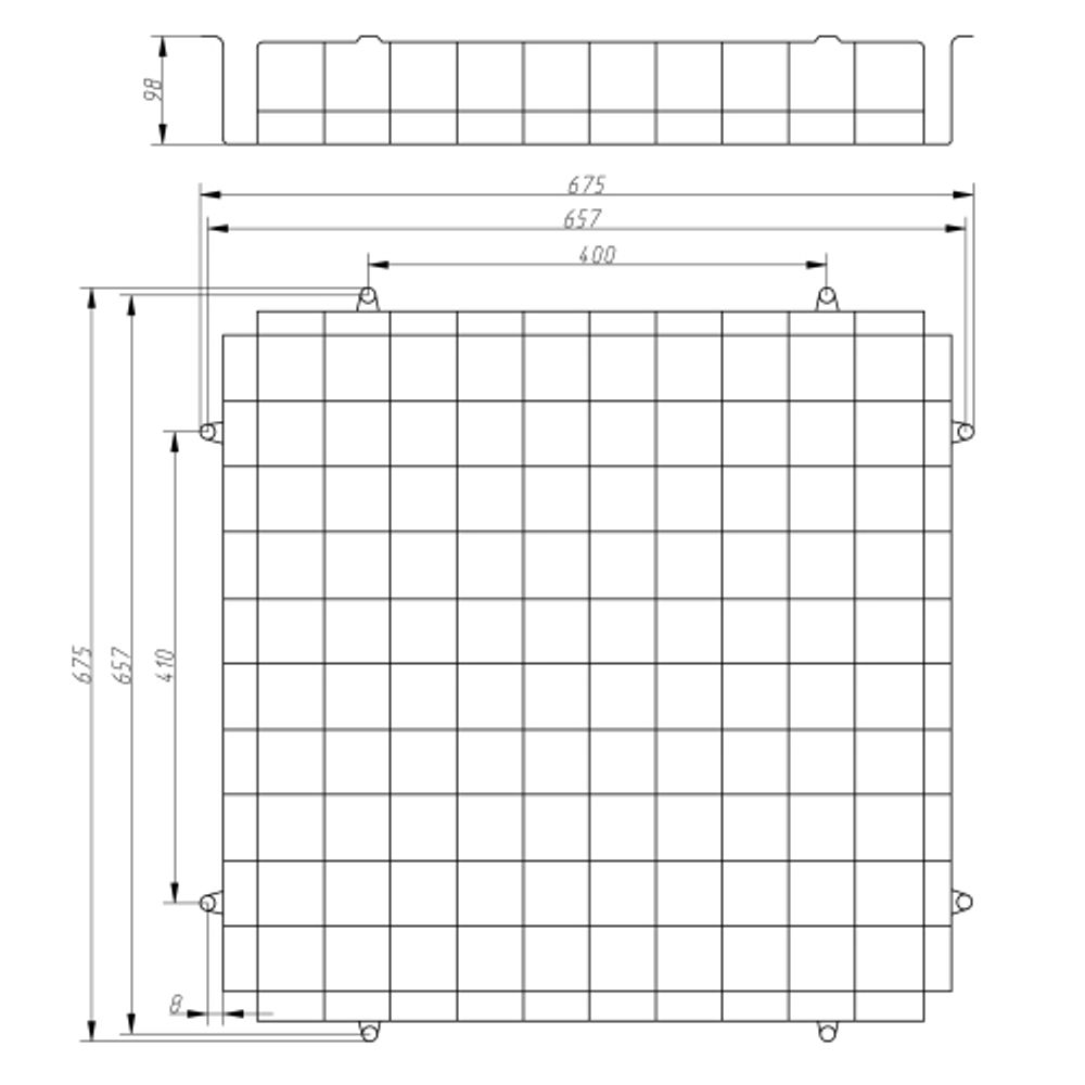 Решетка защитная ЭРА SPO-BAR-650-650 из армированной стали для светильников армстронг