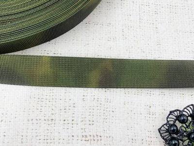 Лента ременная стропа 300D, ш. 5 см, 44 гр/м, камуфляж мох