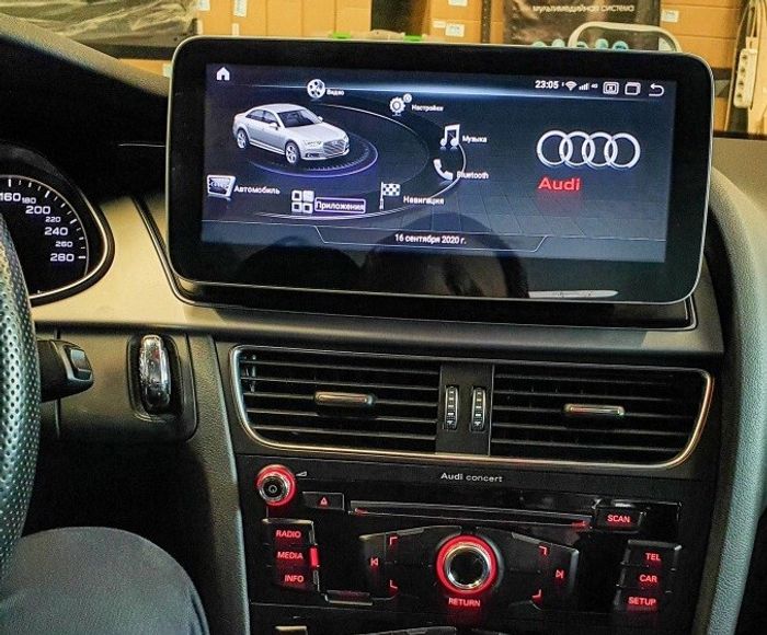 Магнитола для Audi A4 (B8), A5 (8T) 2007-2016 (без джойстика MMI) - Parafar PF7938QPDLow монитор 10" на Android 12, Быстрая, SIM-слот