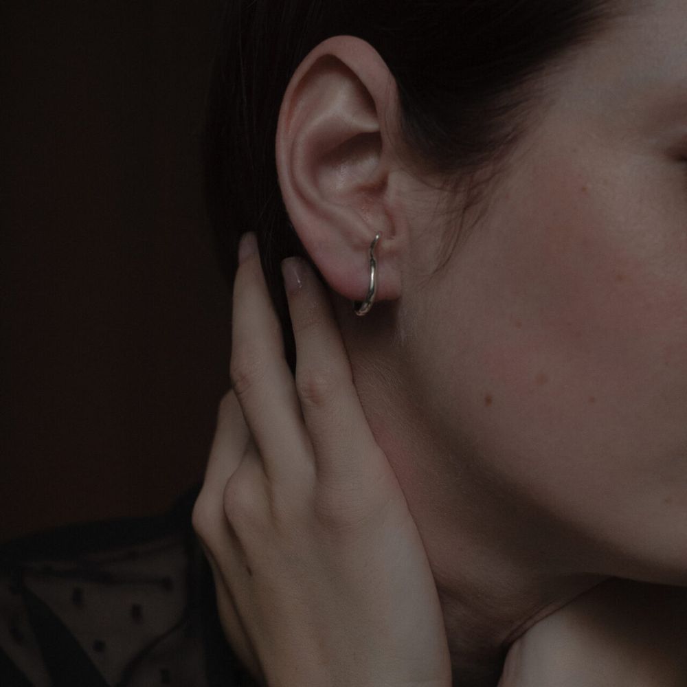 Серьги Изгибы, позолота