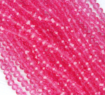 БП044НН46 Хрустальные бусины "рондель", цвет: арбузный розовый прозр., 4х6 мм, кол-во: 58-60 шт.