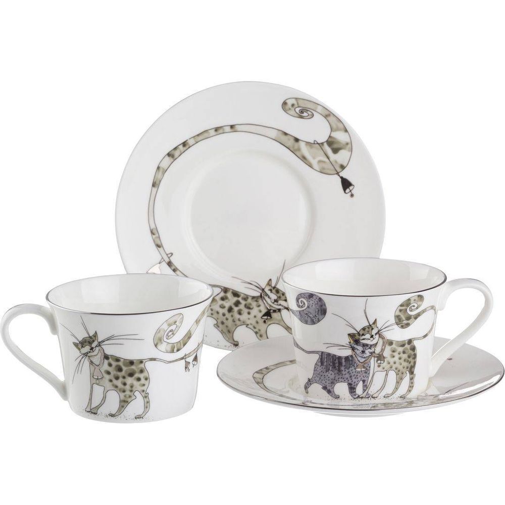 ЧАЙНЫЙ НАБОР LEFARD "КОТИКИ" НА 2 ПЕР. 4 ПР. 200 МЛ (КОР=12НАБОР.)