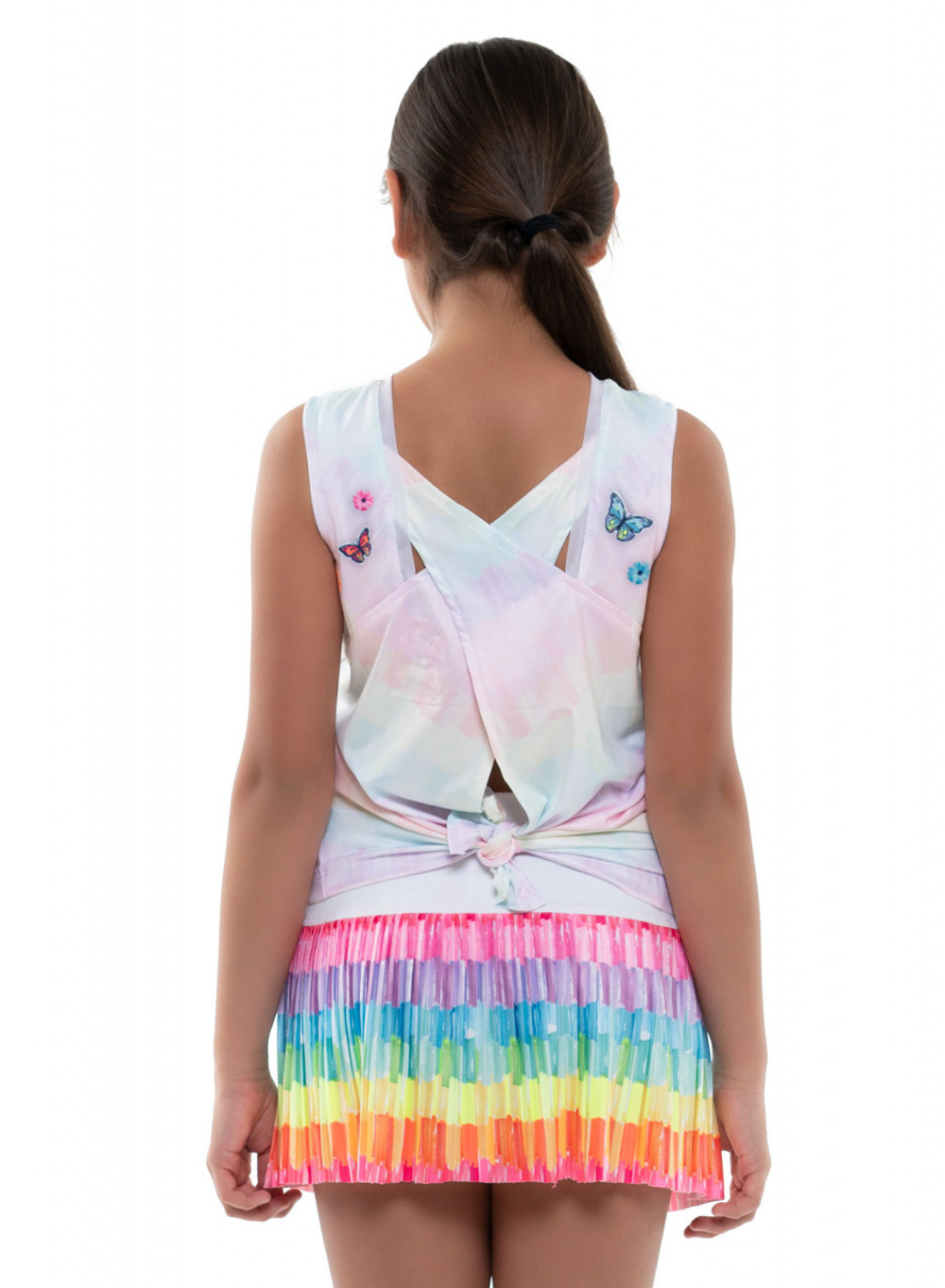 Футболка для девочки теннисная Lucky in Love Novelty Print Crafty Scribble Tie Back Tank Girls - разноцветный