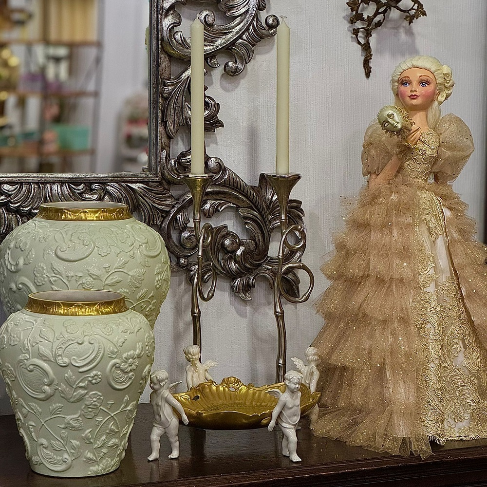 Ваза Таормина мал зел-золот. Villari