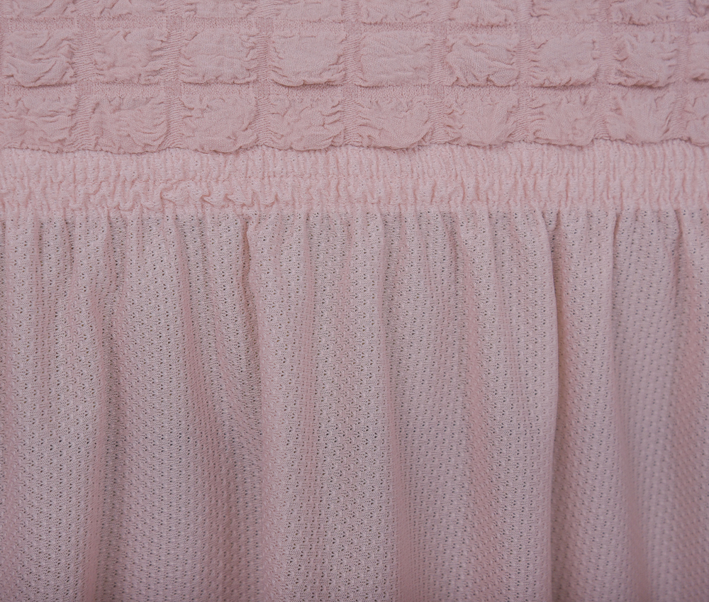 Комплект чехлов на трехместный диван и кресла с оборкой, цвет Пудра