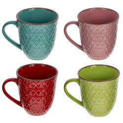 GAEM Набор из 4-х кружек на подставке, 400 мл, L25 W15 H26 см, 4в., (сорт 1,2)