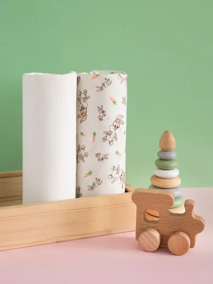 Пеленки для новорожденного Baby Nice хлопок 90х120 Зайчики 2 шт
