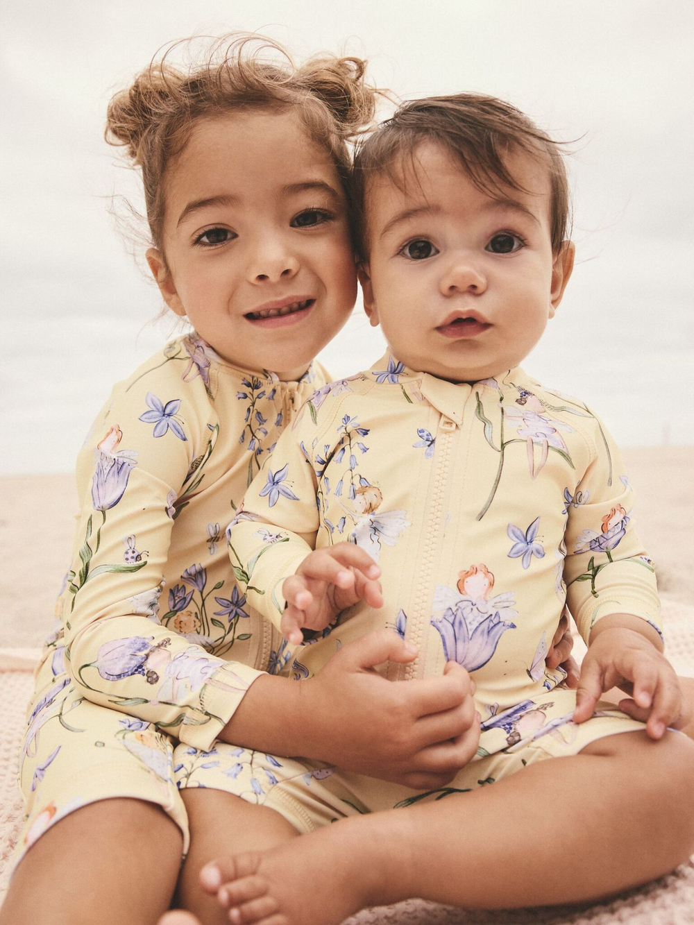 Купальник слитный на молнии для девочки Next E78-788, Светло-желтый