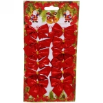Бант на ёлку «Красный шик» 6 см (набор 12 шт)