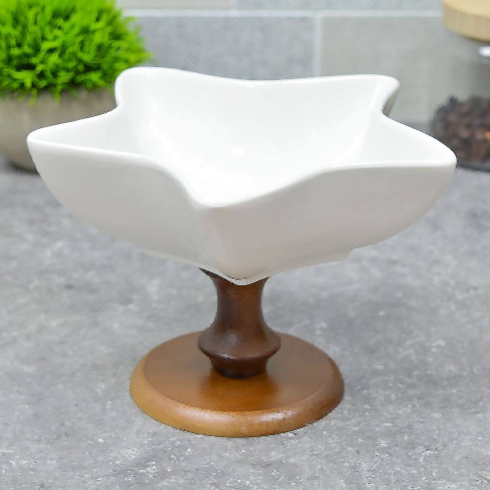 Конфетница 19,5см на ножке "Tropical", фарфор