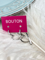 Серьги серебристые в форме сердца