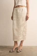 Прямая юбка из шелка-жаккарда