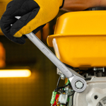 Ключ комбинированный трещоточный, 14 мм, CrV, матовый хром Denzel