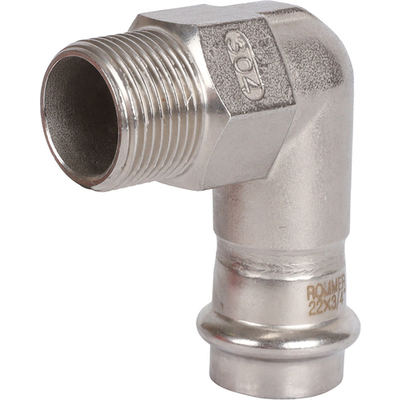 ROMMER Угольник-переходник с НР 22x3/4" из нержавеющей стали прессовой
