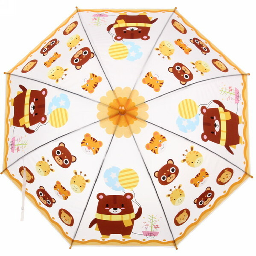 Зонт детский полуавтомат «Ultramarine- Веселые зверята», 8 спиц, d-86, в сложе. виде 65см
